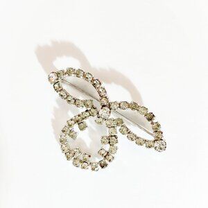 Vintage JAY FLEX Sterling Rhinestone Brooch Pin